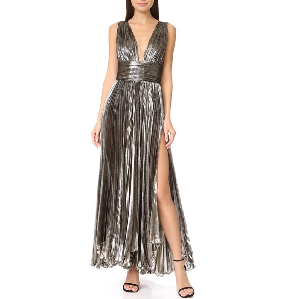 MARIA LUCIA HOHAN Elegant Silver Evening Gown